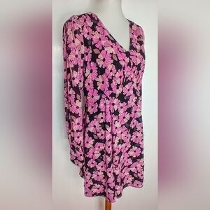 RETRO FLORAL SILK DRESS